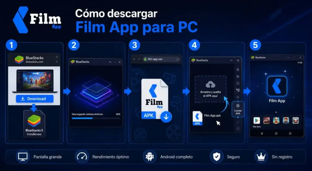 Cómo descargar Film App para PC paso a paso